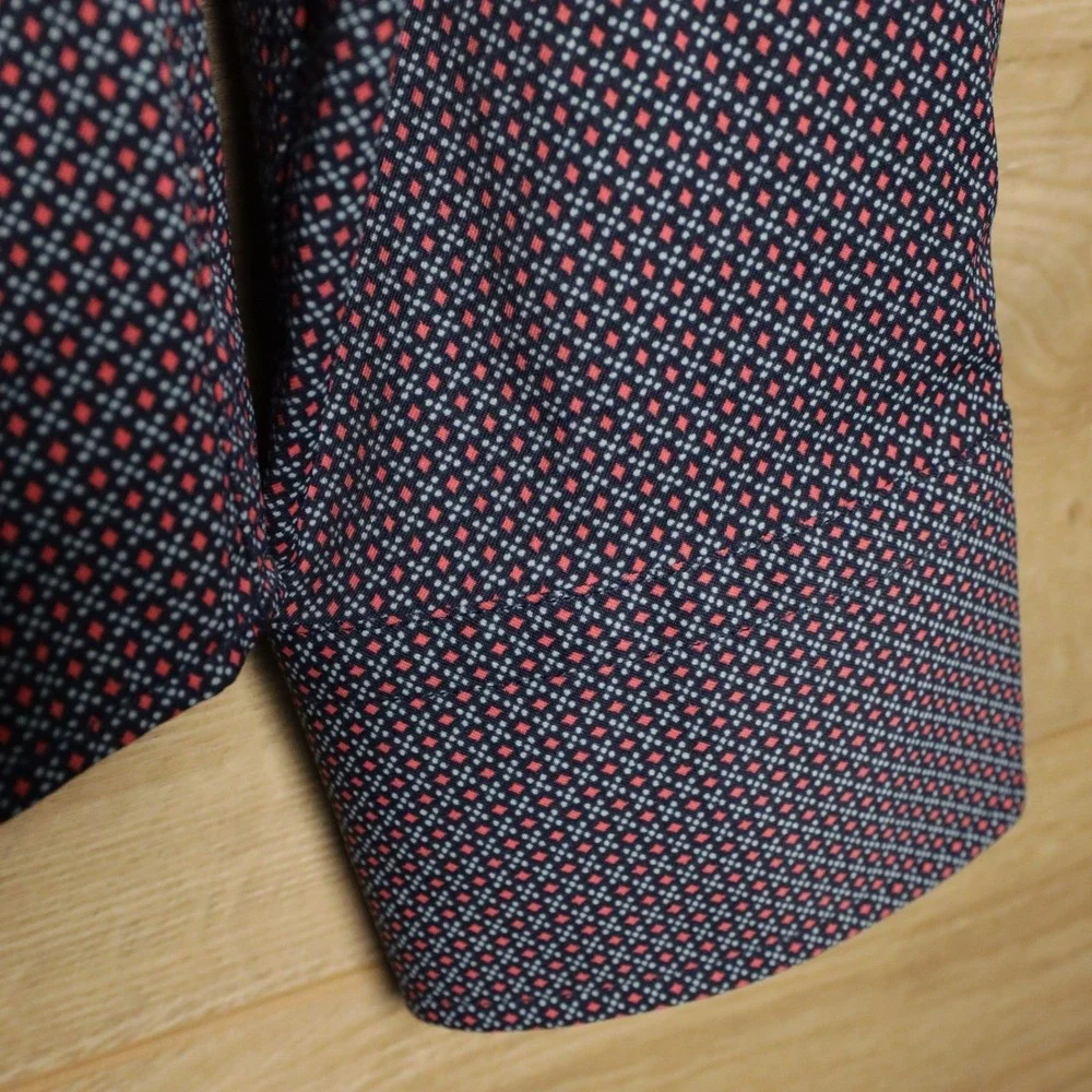 2x UNTUCKit Mens Large Slim Fit Button Down Long Sleeve Shirt Blue/Maroon - Picture 14 of 15